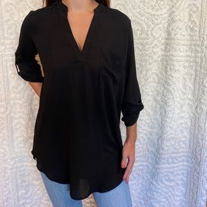 Nordstrom Lush Black Sheer Tunic
